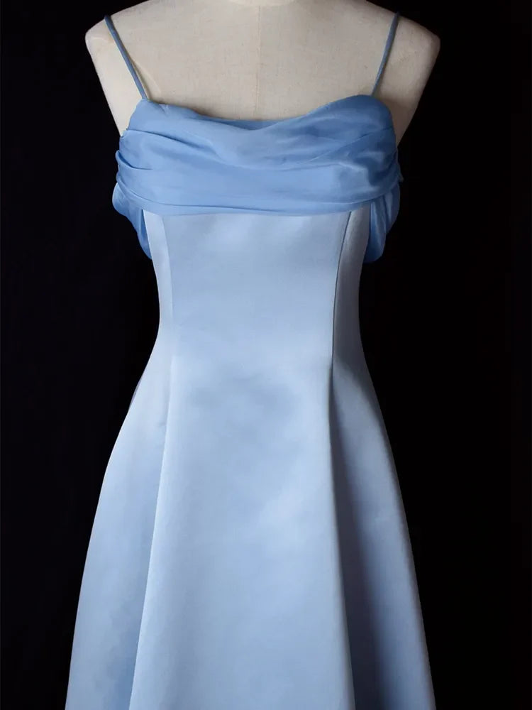 Spaghetti Straps Evening Gown A Line Long Party Dress Prom Dress
